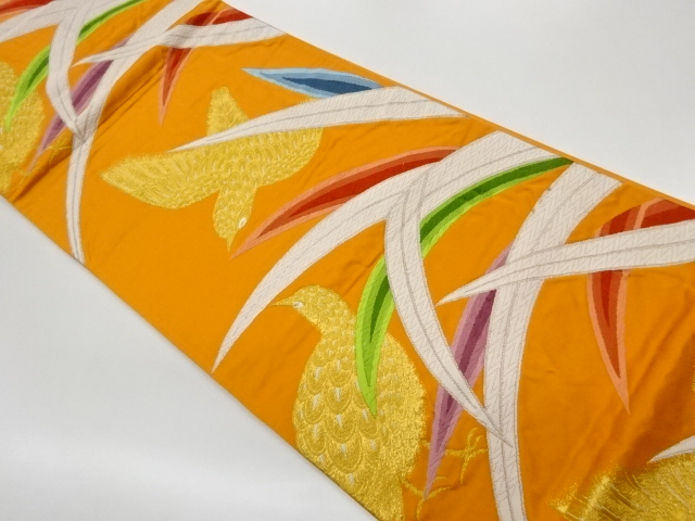 JAPANESE FUKURO OBI / WOVEN BIRD